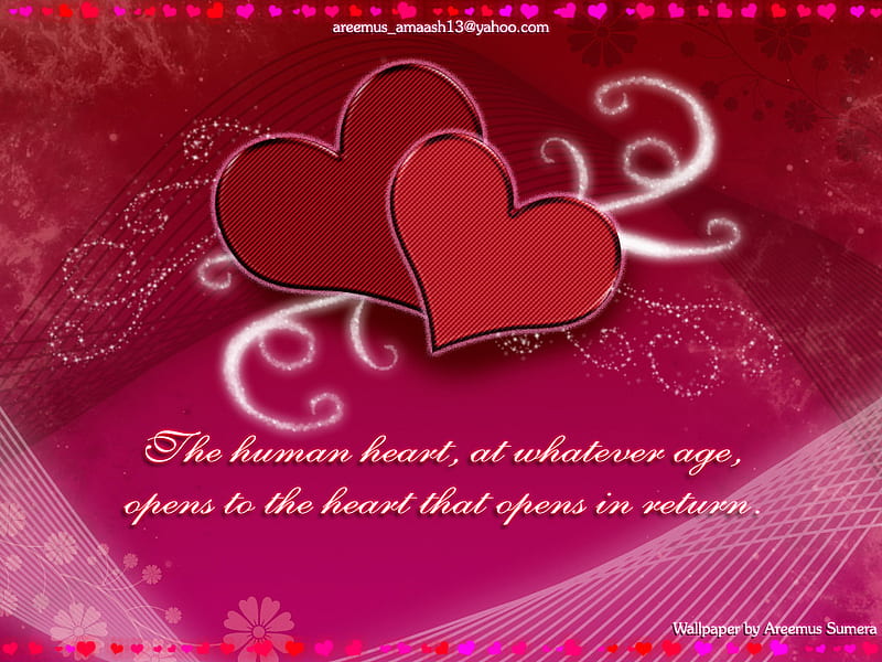 Hearts Walle, valentines, red, 3d, romance, love, heart, valentine ...