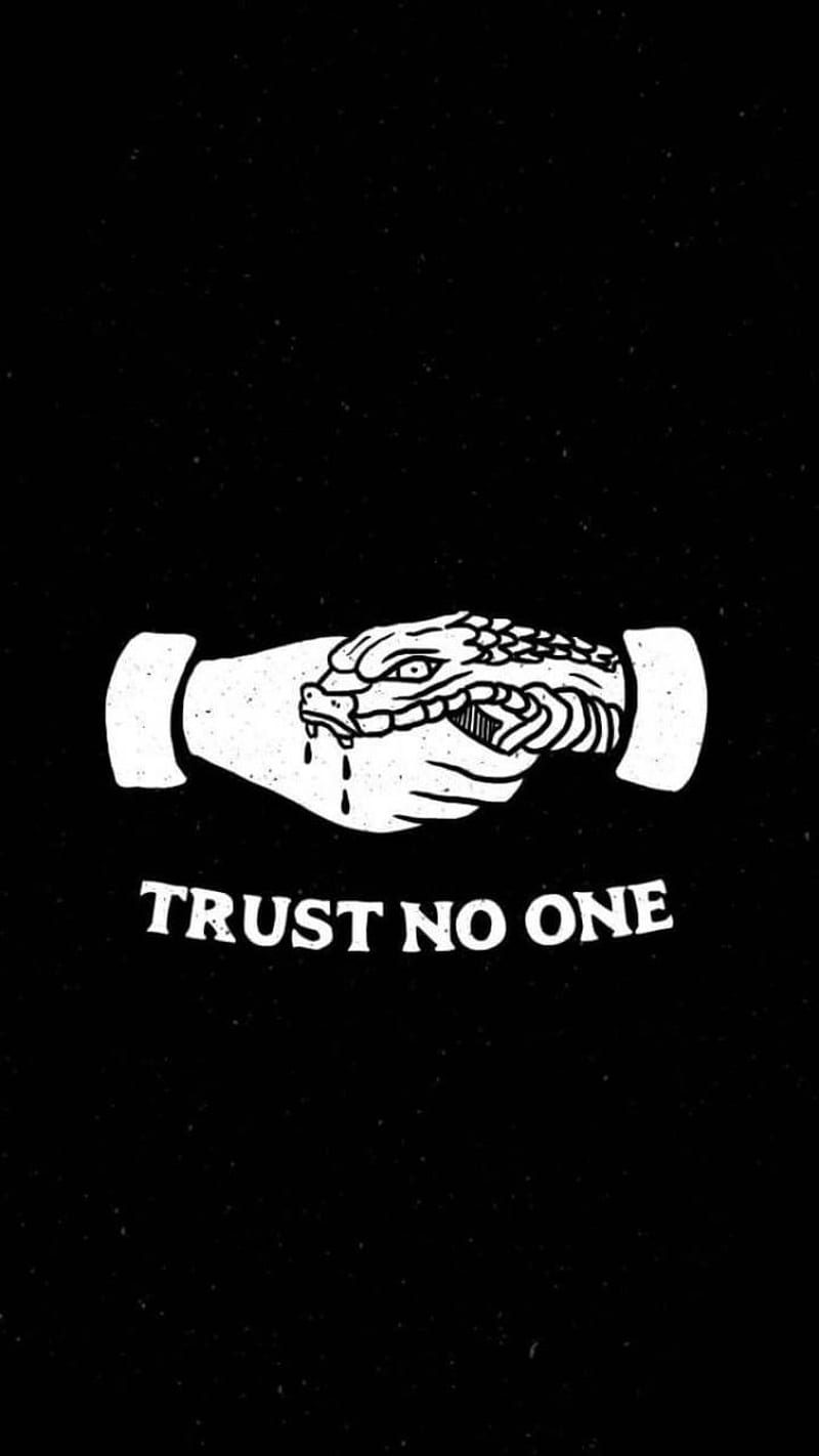 Trust No One, dark, handshake, no one, snake, HD phone wallpaper