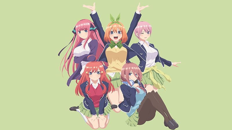 Anime, Itsuki Nakano, The Quintessential Quintuplets, Nino Nakano, Yotsuba Nakano, Miku Nakano, Ichika Nakano, HD wallpaper