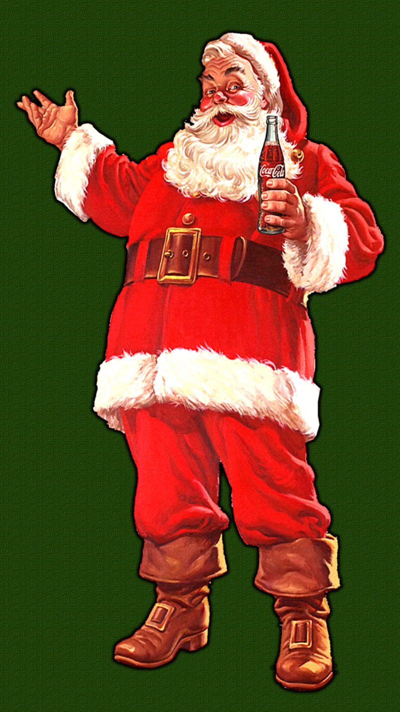 Santa Coke, christmas, holiday, santa claus, HD phone wallpaper