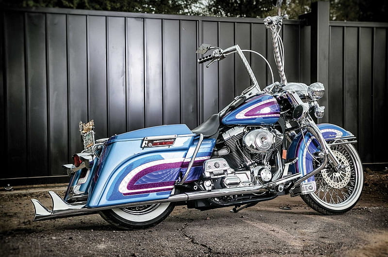 2001-Harley-Davidson-Road-King Bike, Custom Paint, Chrome, HD wallpaper