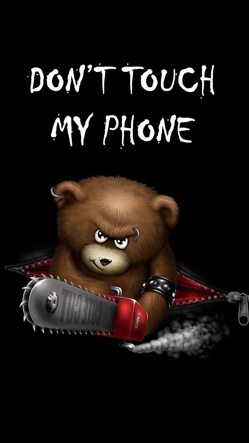 Dont touch my phone bear, enirti iphone x, new, s9, samsung, HD phone wallpaper
