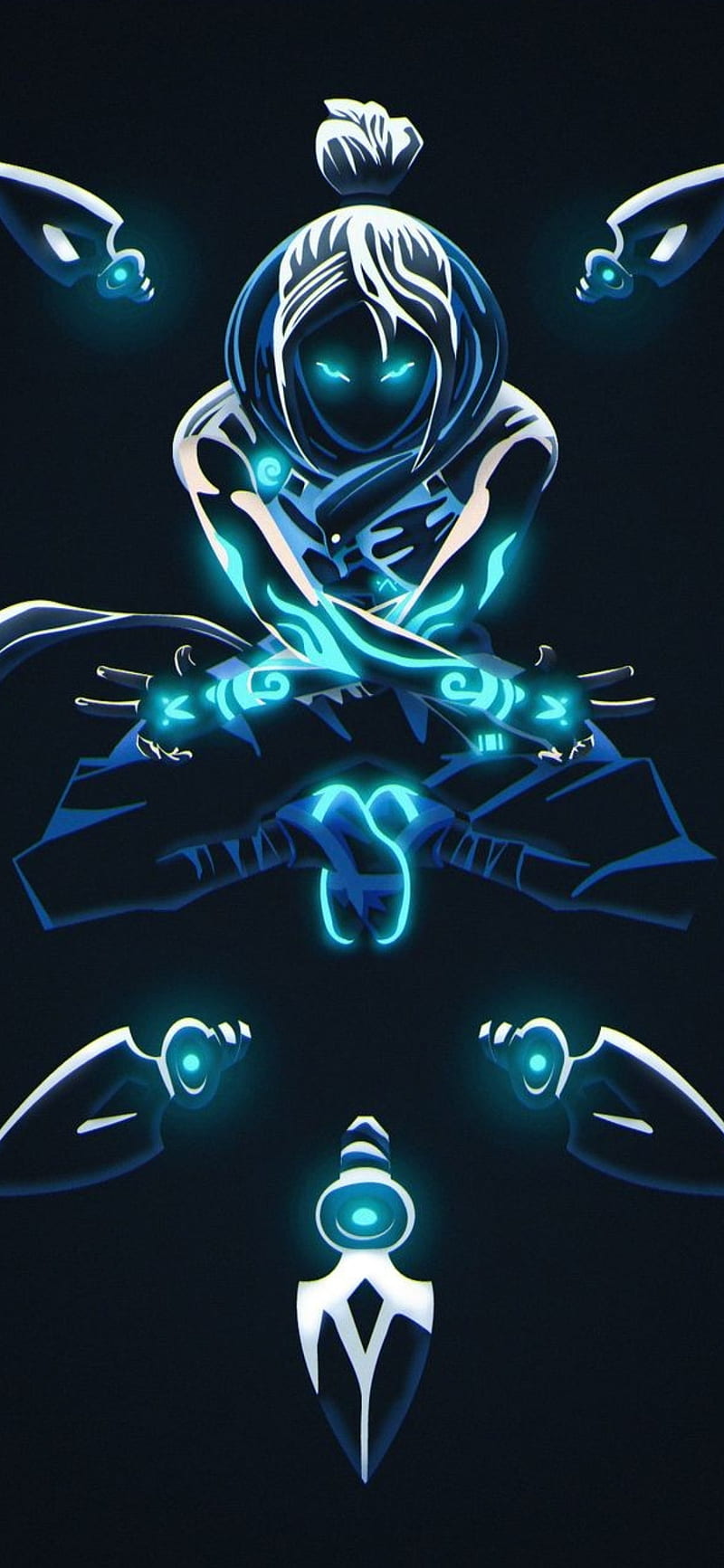 Ninja neon, blue, , jd, girl, boy, anime, HD phone wallpaper