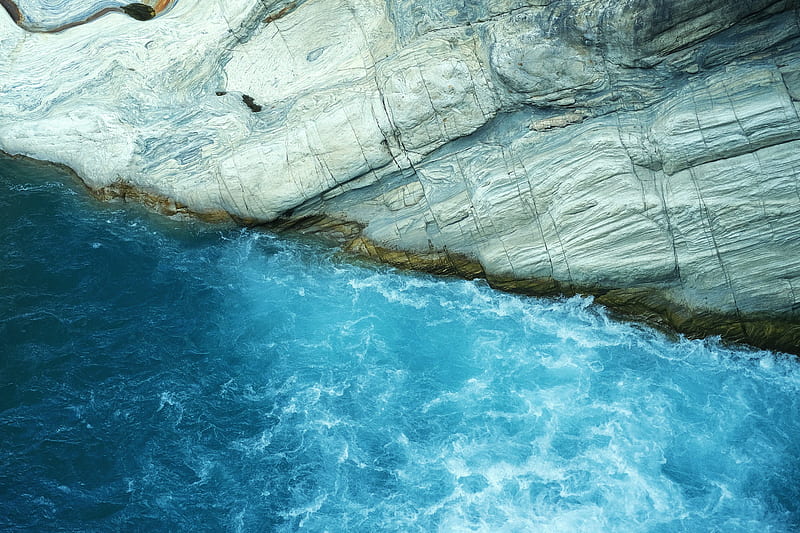 rocks, coast, sea, waves, wavy, water, HD wallpaper