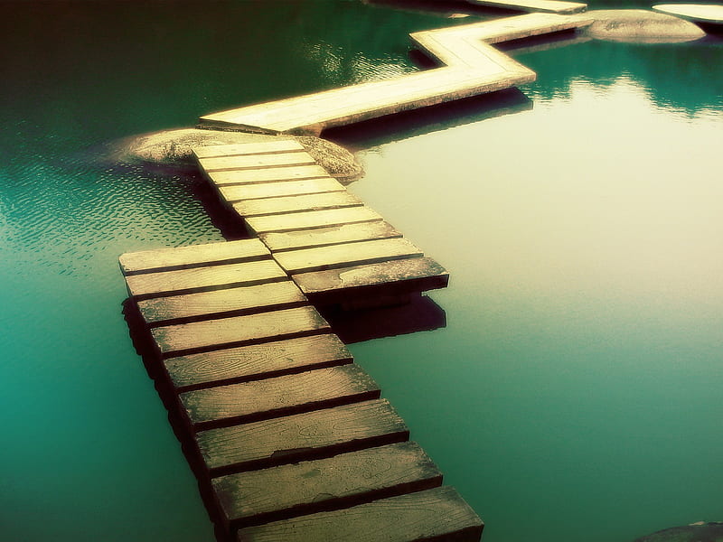 Find Your Way !!!, water, steps, HD wallpaper