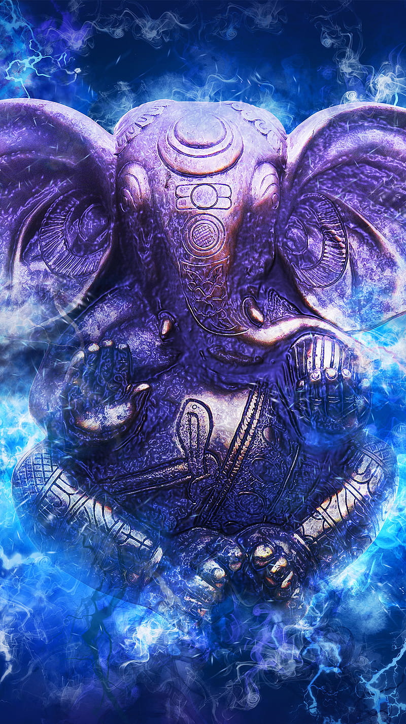 Ganesh ji, blue, cool, god, HD phone wallpaper