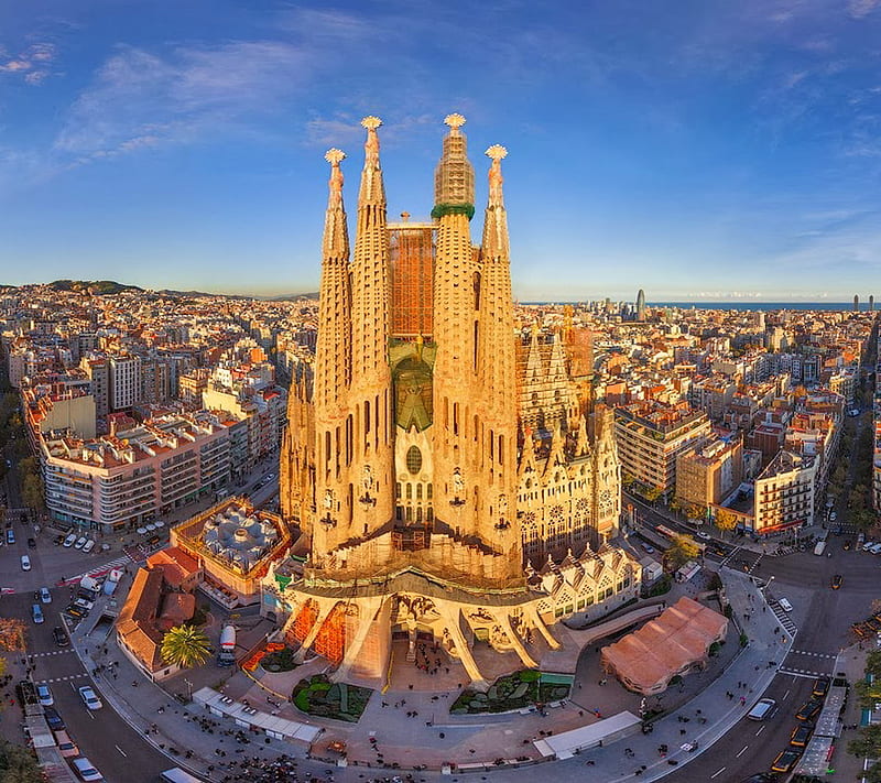 Sagrada Familia, barcelona, catedral, gaudi, HD wallpaper