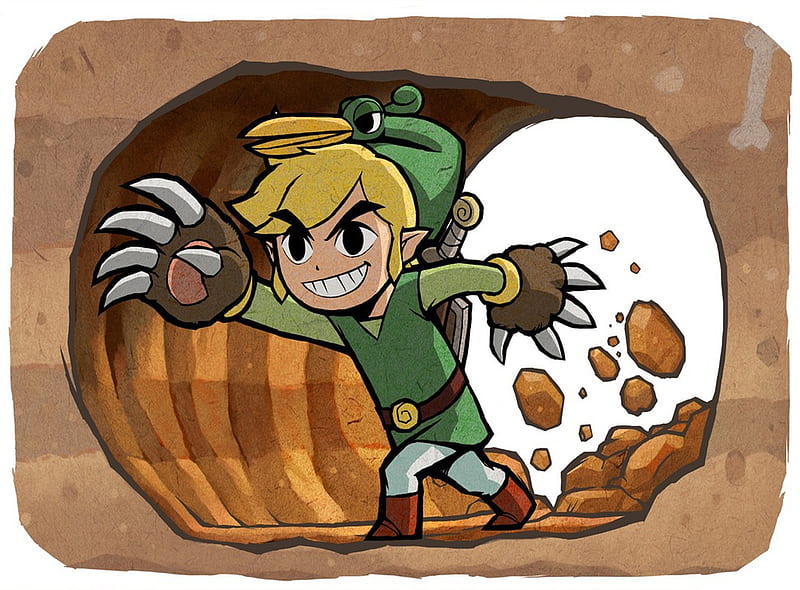 Let's dig our way out!, toon link, claws, ezlo, zelda, video games, digging, HD wallpaper