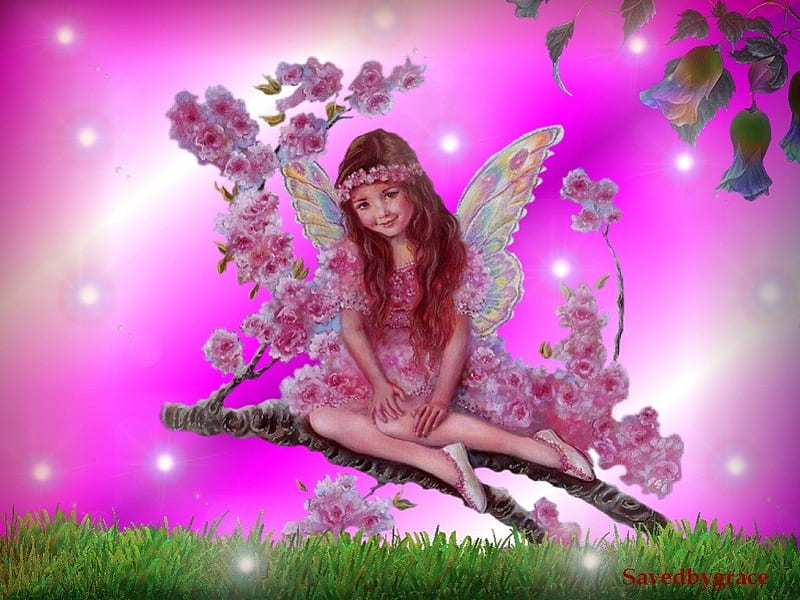 girl just recieved her angel wings, fantasy, wings, flys, girl, HD wallpaper