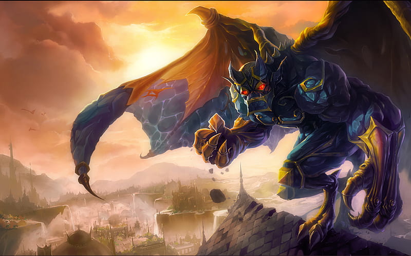 Galio monster, characters, art, League Of Legends, HD wallpaper