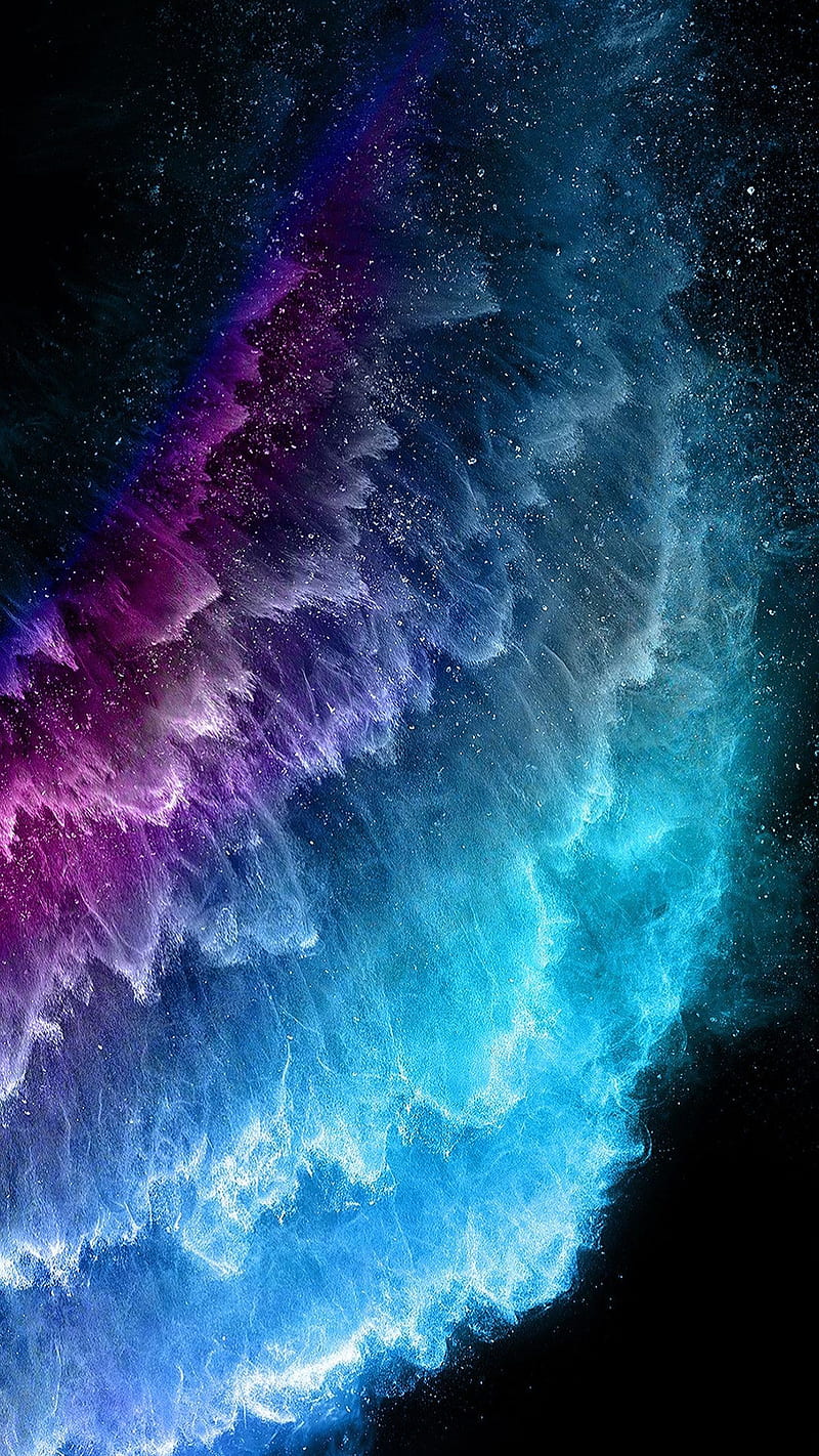 Iphone 11, blue, colors, dust, explosion pink, HD phone wallpaper