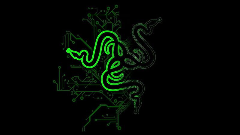 Green Razer Logo In Black Background Razer, HD wallpaper