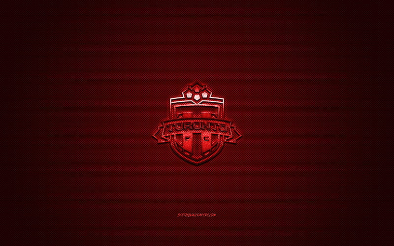 Toronto FC, MLS, Canadian soccer club, Major League Soccer, red logo, red carbon fiber background, football, Toronto, Ontario, USA, Toronto FC City logo, soccer, HD wallpaper
