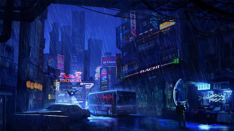 HD wallpaper: animated city wallpaper, cyberpunk, science fiction,  futuristic, Wallpaper Flare