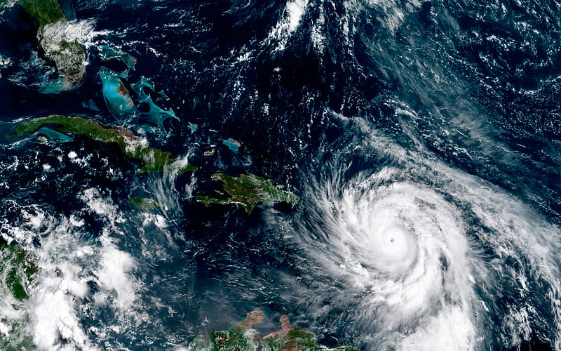 Hurricane Maria, view from space, NASA, Atlantic tropical cyclone, HD wallpaper
