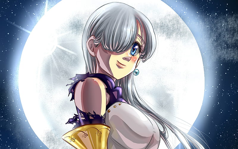 Elizabeth Liones moon, The Seven Deadly Sins, manga, Nanatsu no Taizai, girl with blue eyes, HD wallpaper