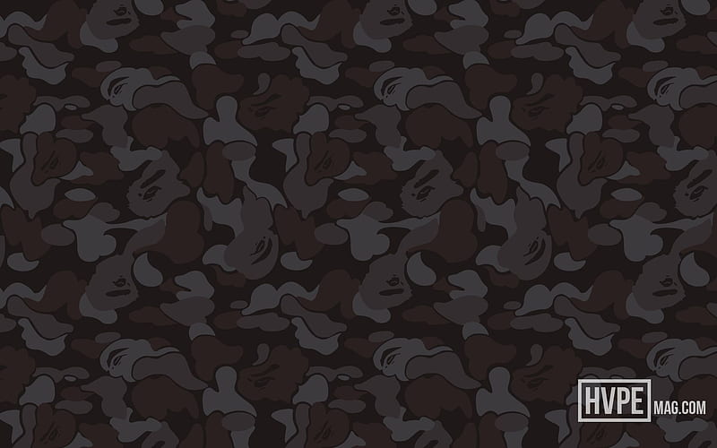 Black BAPE Camo, Black Camouflage, HD wallpaper
