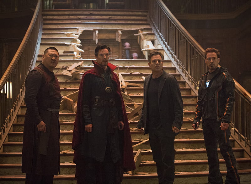 Tony Stark Doctor Strange Bruce Banner And Wong In Avengers Infinity War, doctor-strange, iron-man, avengers-infinity-war, 2018-movies, movies, HD wallpaper