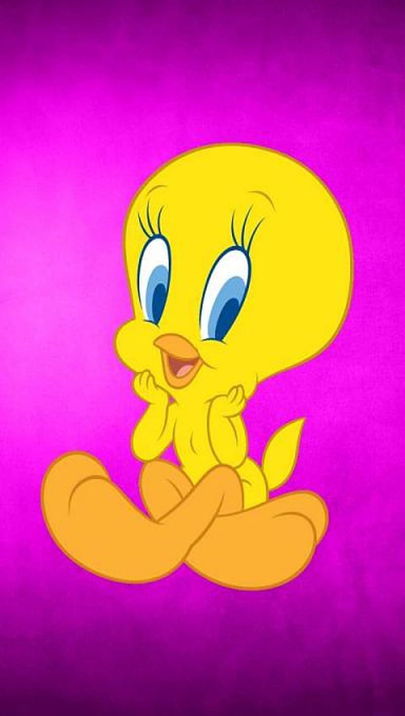 Tweety Pink, cartoons, pink, tweety, HD phone wallpaper