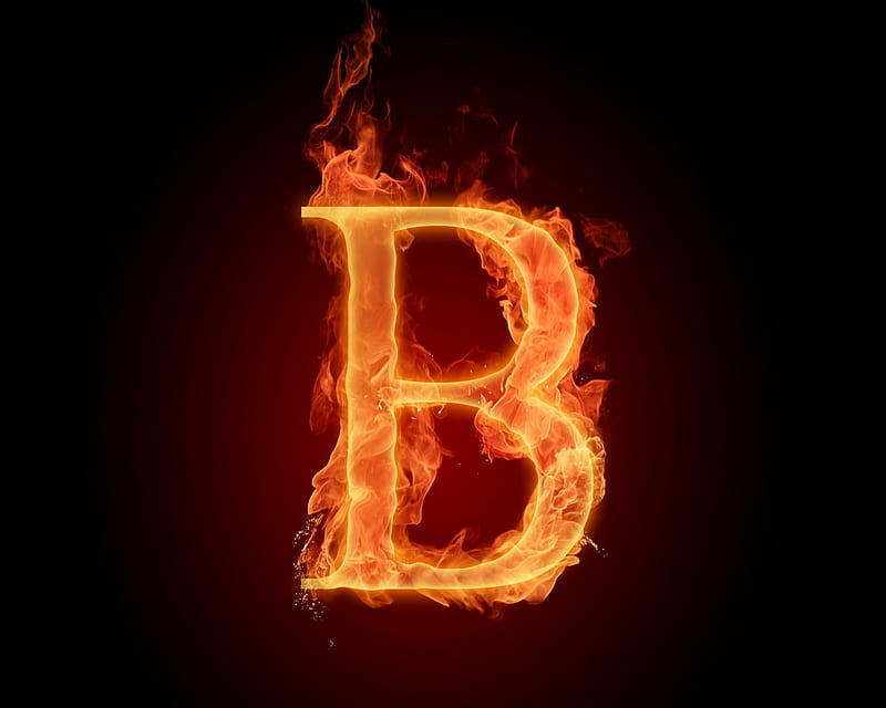 Alphabet B, abstract, fire, flame, galaxy letter, note, sign, word, HD wallpaper