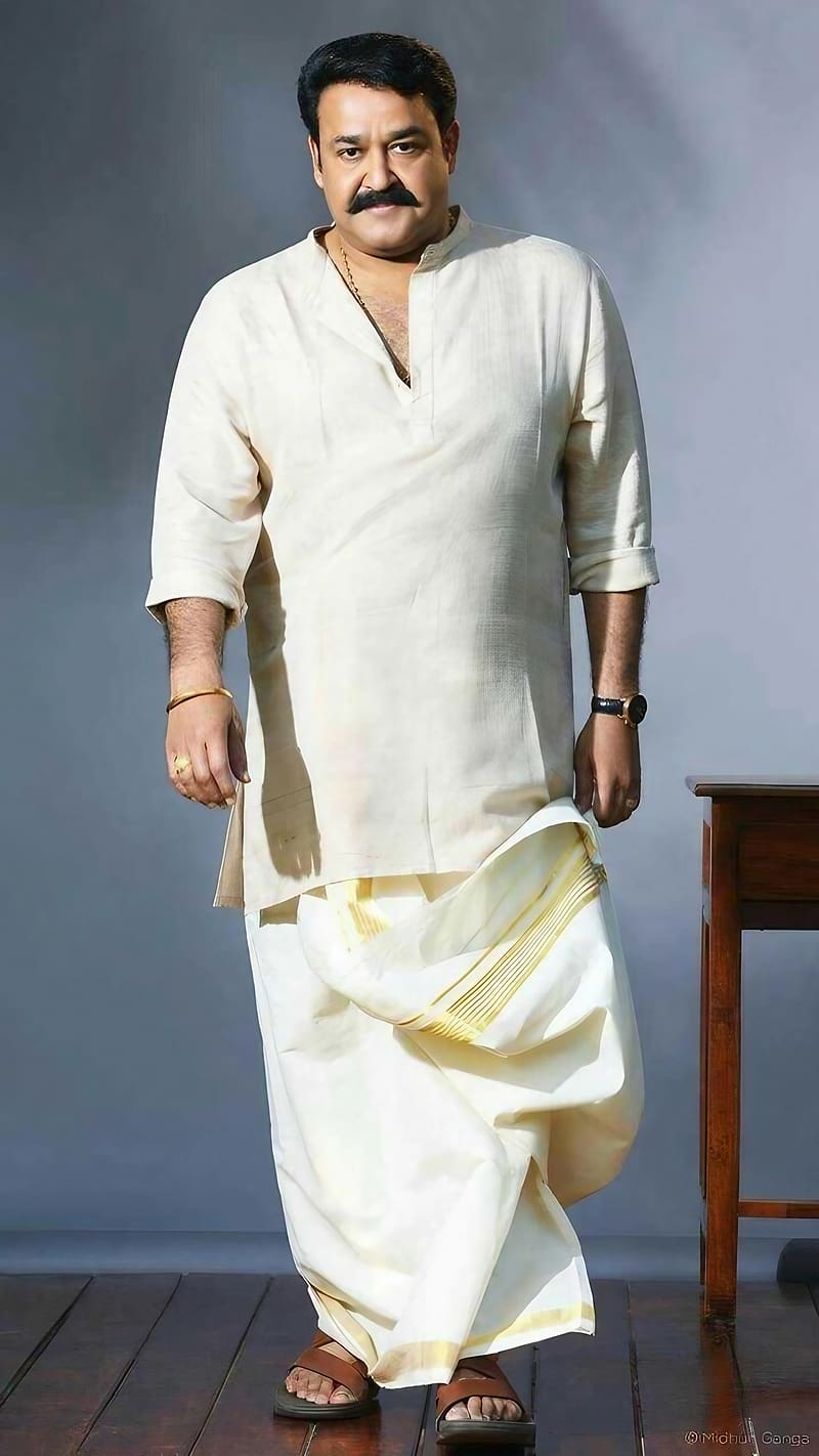 Tamil Style, Mohanlal in lungi, indian actor, south hero, HD phone wallpaper