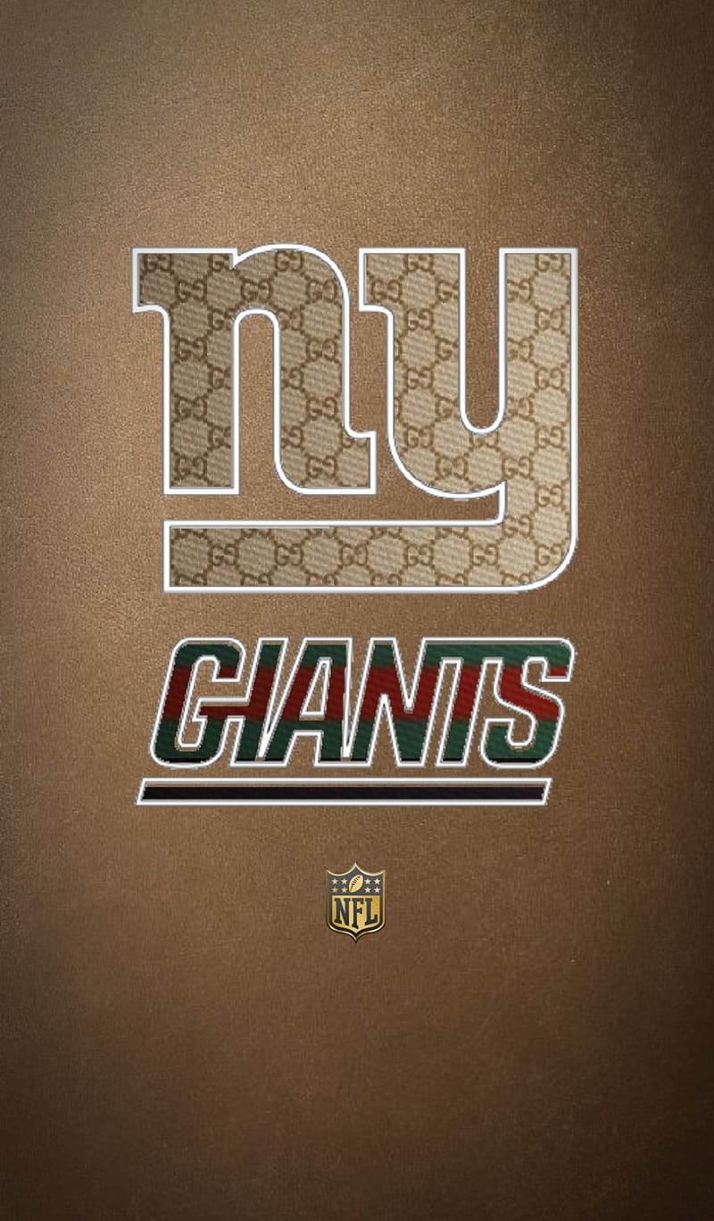 New York Giants , big apple, big blue, brown, east, gucci, leather texture, logo, national football league, nfl, red, HD phone wallpaper