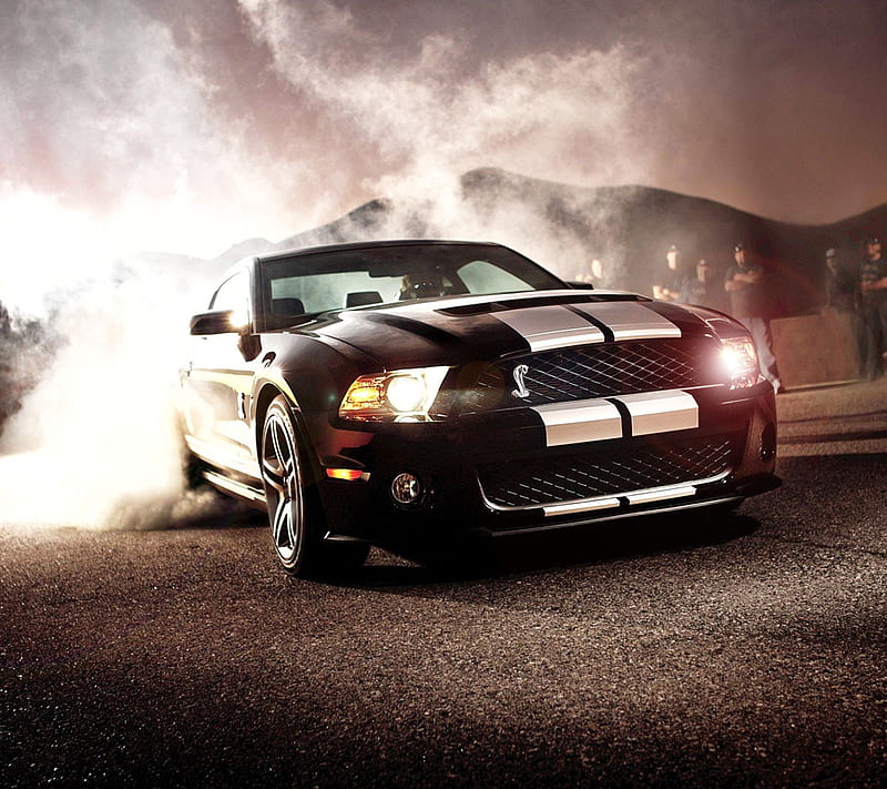 Ford Mustang, burnout, cars muscle car, smoke, HD wallpaper