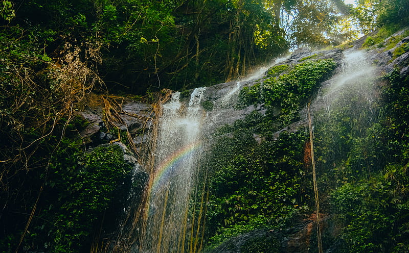 The Waterfall Ultra, Nature, Landscape, Rainbow, waterfall, HD wallpaper |  Peakpx