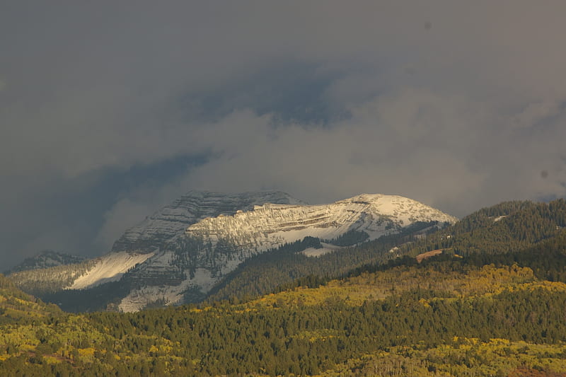 Taylor Mountain in September, Victor, Idaho, Fall, Scenic, Snow, Autumn, que, HD wallpaper