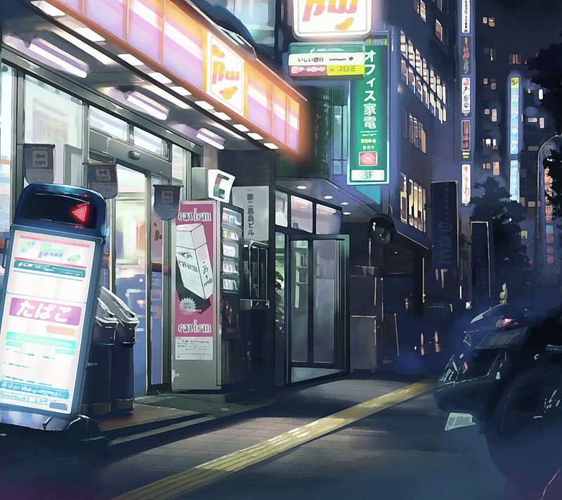 Conveni, anime, busy, city, convenient, cool, pretty, store, HD wallpaper