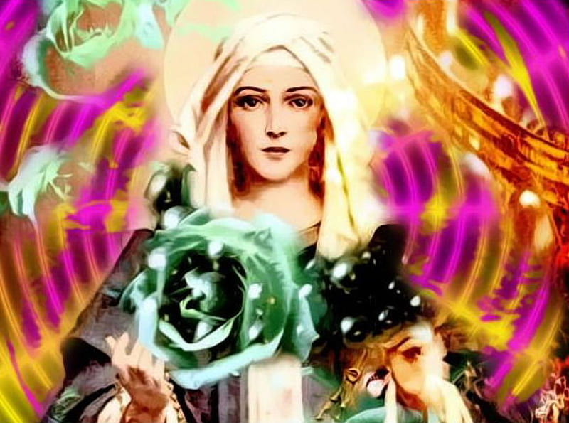 Heavenly Rose, green, rose, heaven, religion, mother, woman, mama mary, HD  wallpaper | Peakpx
