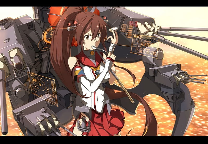Yamato, kantai collection, naval battle, kancolle, HD wallpaper