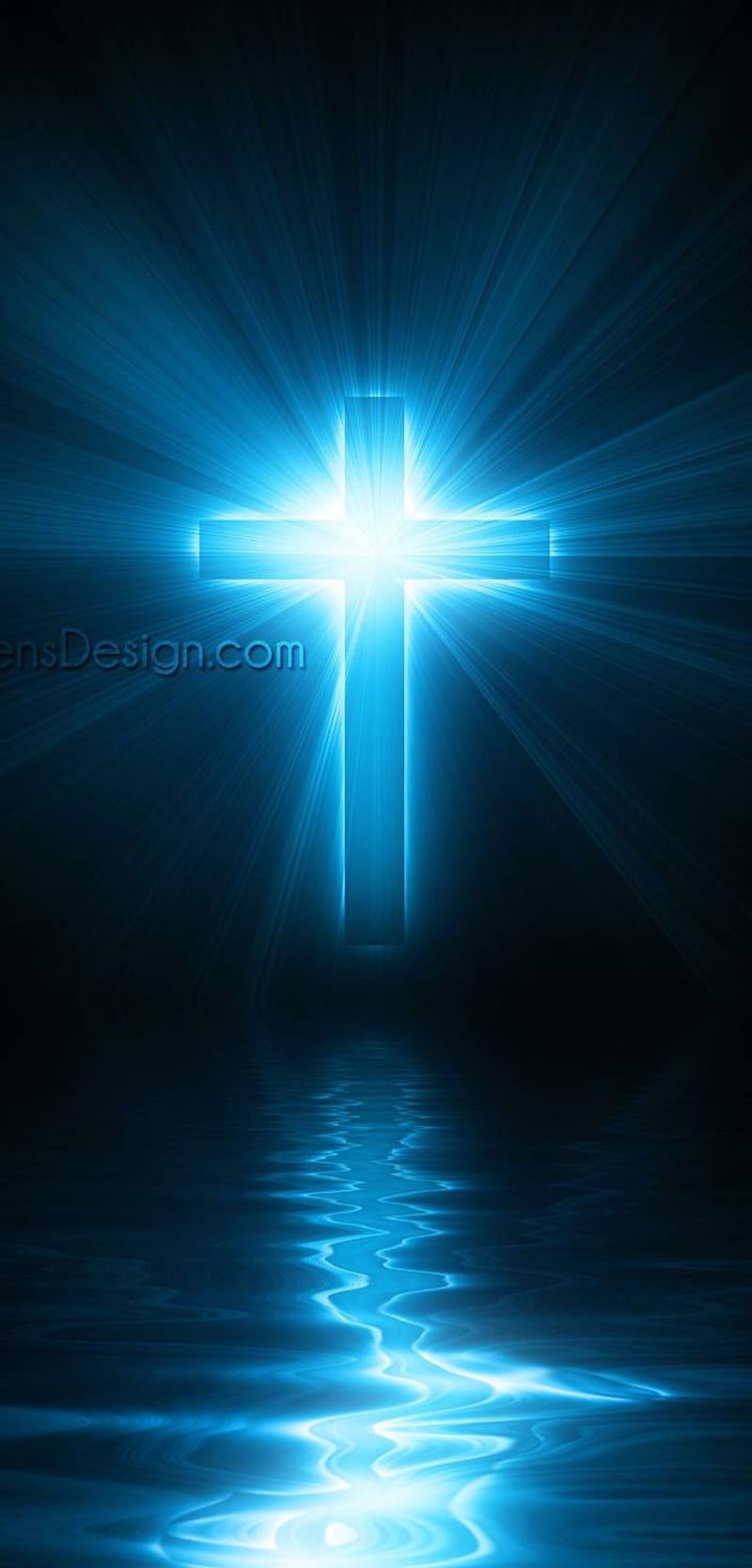 Cross, earth, space, star, bright, flash, light, phone, logo, blue, christians, HD phone wallpaper