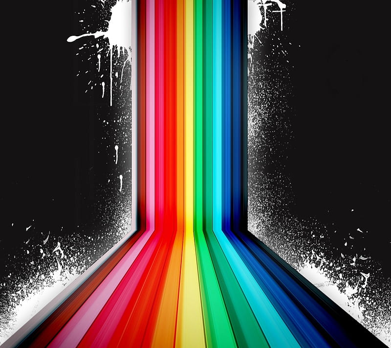 Dark Rainbow, colours, dark, rainbow, samsung, vector, HD wallpaper
