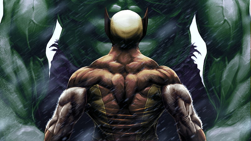 Wolverine Vs Hulk, wolverine, hulk, superheroes, behance, artwork, digital-art, HD wallpaper
