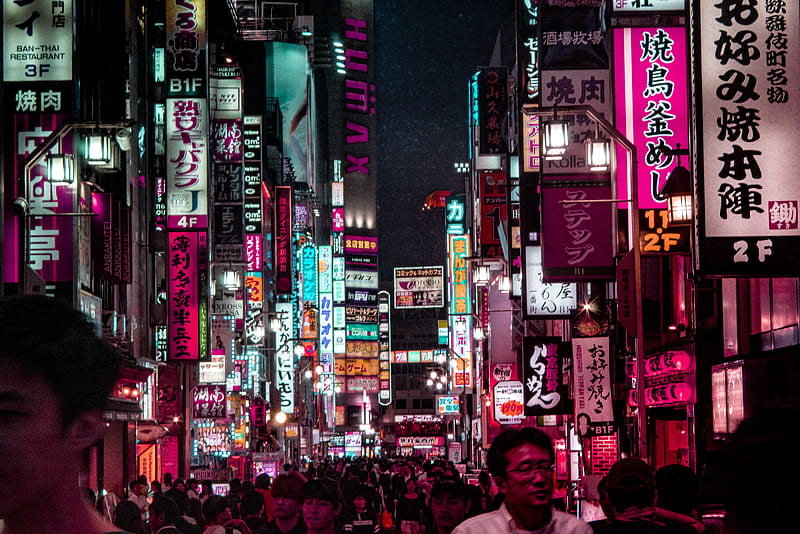 People walking on street during night time, HD wallpaper | Peakpx
