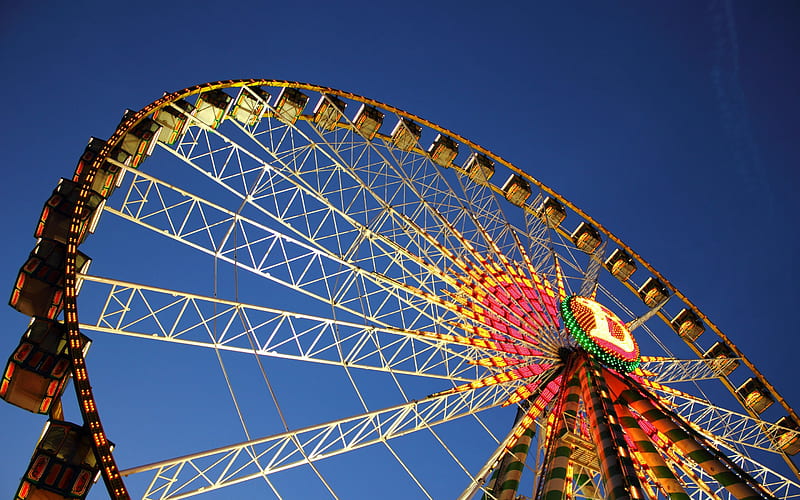 Ferriswheel, carnival, fair, fun, HD wallpaper