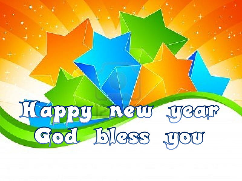 God bless you, new year, holiday, star, december, HD wallpaper