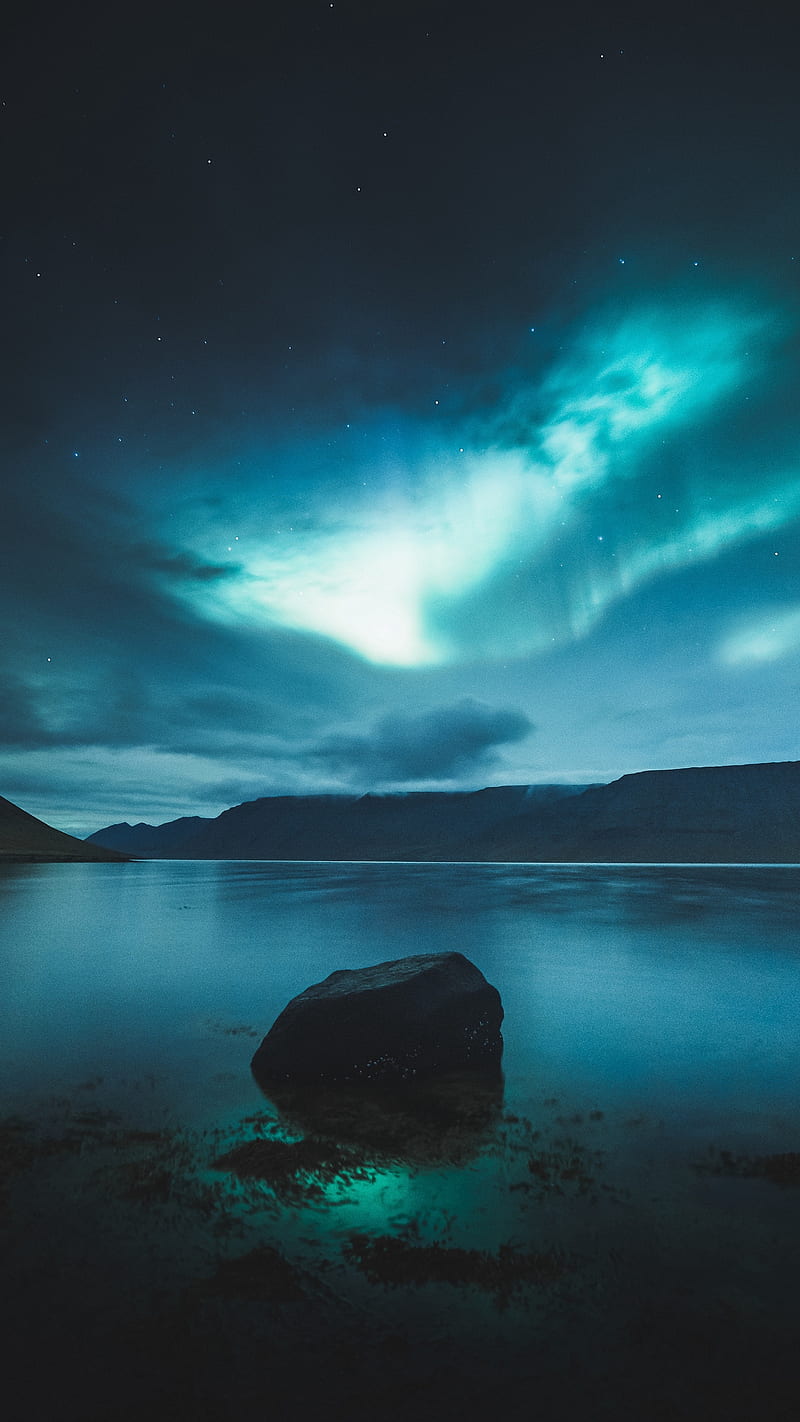 Nature at night , sky, water, rock, cloud, dark, HD phone wallpaper