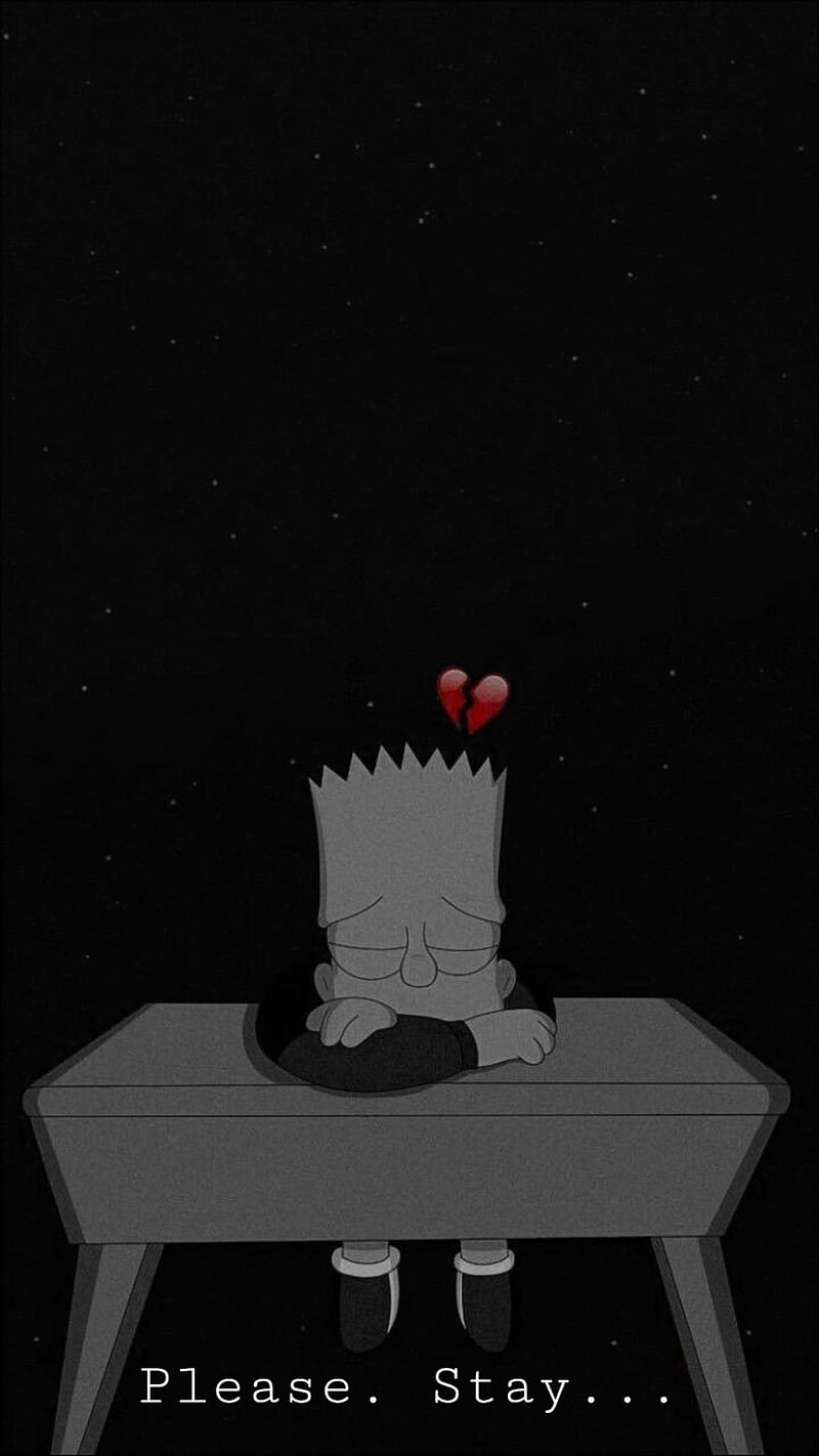 Simpsons sad, broken, sad, sadsimpson, simpson, stay, HD phone wallpaper