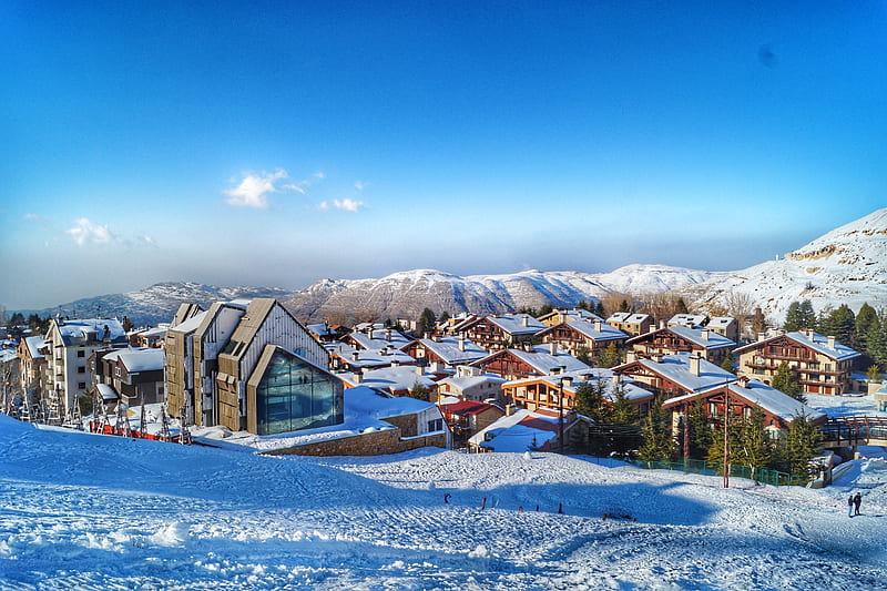 Faraya, lebanon, beirut, nature, beauty, winter, snow, graphy, landscape, HD wallpaper