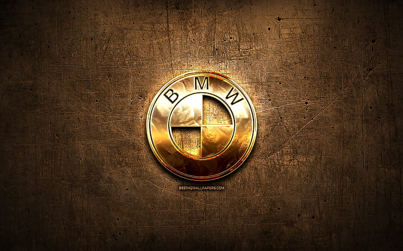 BMW, bmw ag, bmw group, car, emblem, golden, logo, HD wallpaper