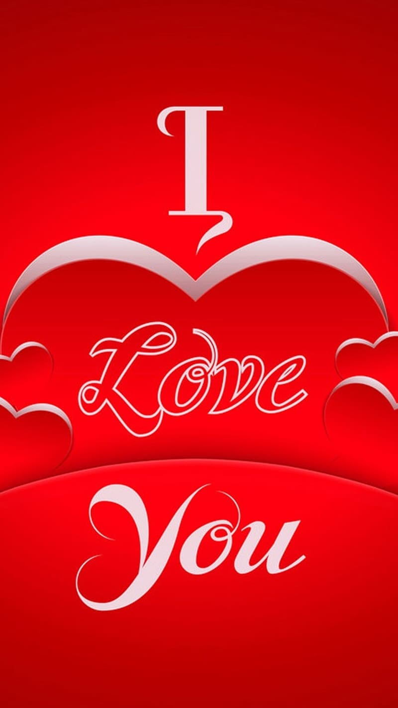 I Love You Wala, Red Background, love, heart, HD phone wallpaper