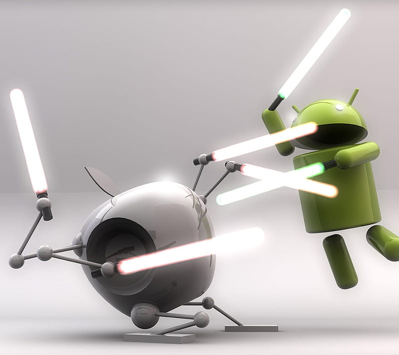 Android vs iOS, funny, HD wallpaper | Peakpx