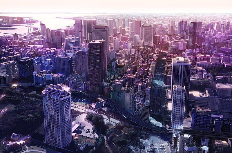 HD wallpaper: Anime, City, Sunset, Skyline | Wallpaper Flare