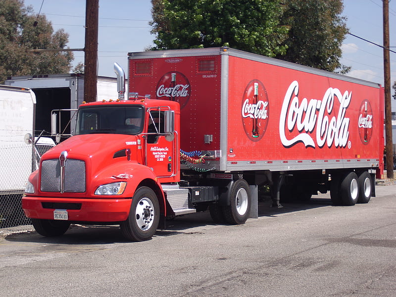 COKE DELIVERY TRUCK, red, coca cola, diesel, delivery, HD wallpaper