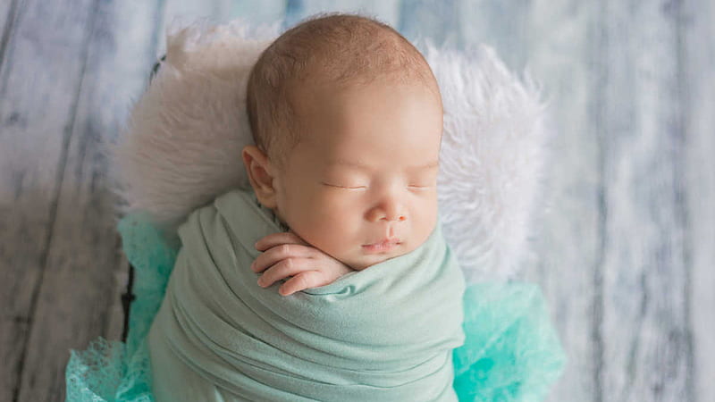 Cute New Born Baby Is Sleeping Covering With Textile Cute, HD wallpaper