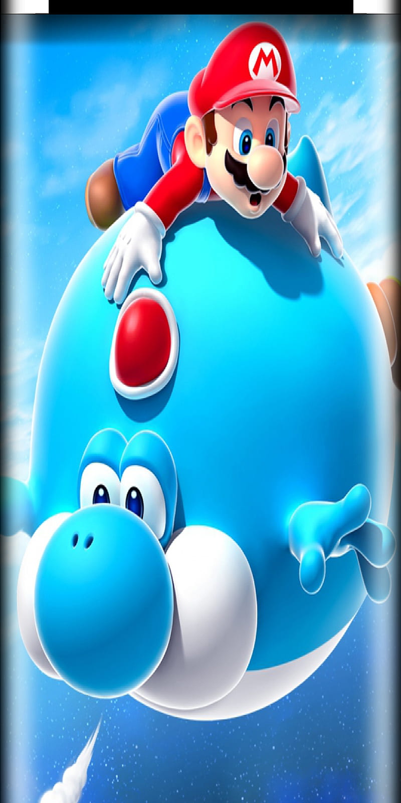 Mario Yoshi, blue, super, world, HD phone wallpaper