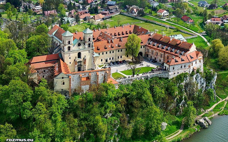 Tyniec Monastery, Krakow, Poland, Tyniec, Poland, Krakow, church, monastery, HD wallpaper