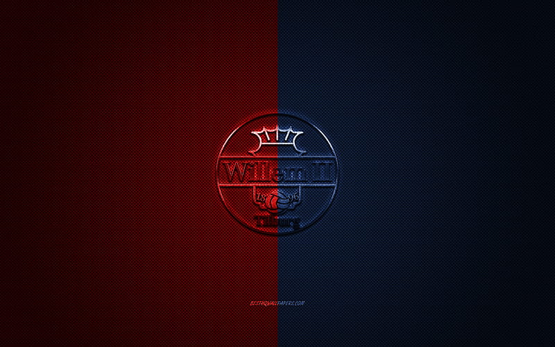 Willem II, Dutch football club, Eredivisie, red-blue logo, red-blue fiber background, football, Tilburg, Netherlands, Willem II FC logo, HD wallpaper